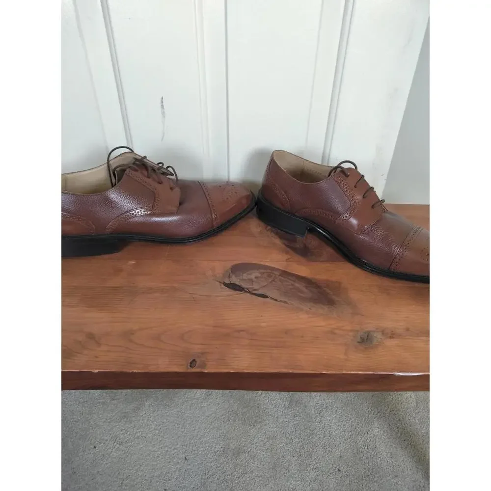 Giorgio Brutini Men’s Brown Leather Cap Toe‎ Derby Shoes  Made in Brazil Sz 12